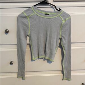 Stylish Gray and Green Women's Top